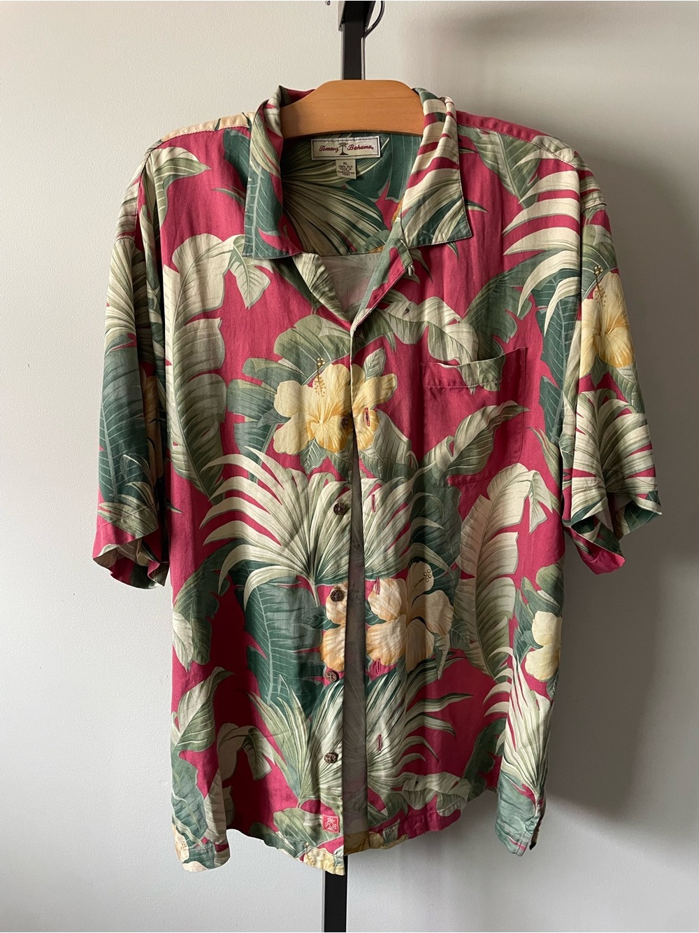 Tommy Bahama 100% Silk Hawaiian Button Down Vacation Shirt Mens Plus Size XL